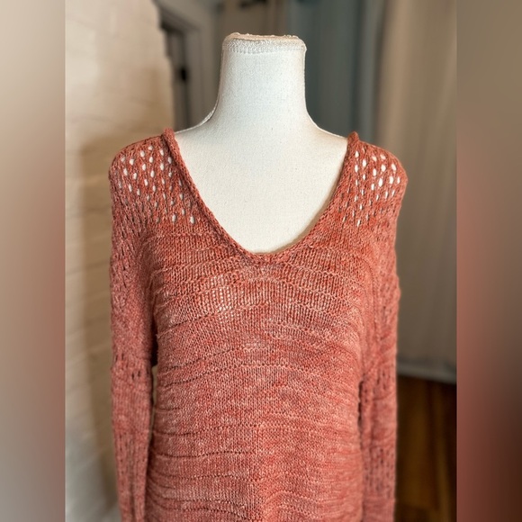Lucky Brand Crochet Lightweight Long Sleeve Sweater - Picture 5 of 8